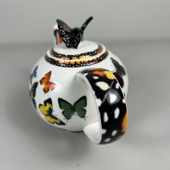 Paul Cardew Butterflies Ceramic Teapot 2007  Butterfly Finial Multicolor 20oz - Picture 7 of 13